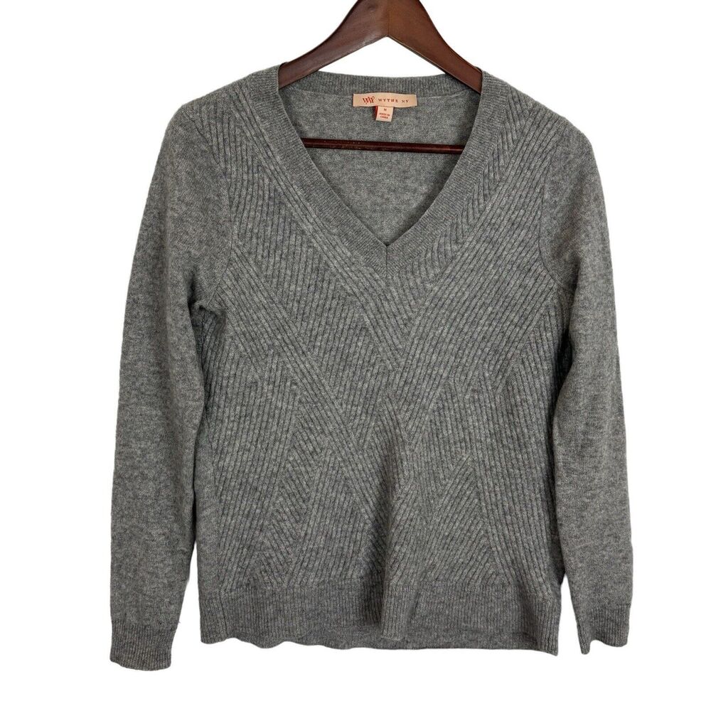 Wythe NY Cashmere Gray Long Sleeve Sweater Women's Medium